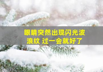 眼睛突然出现闪光波浪纹 过一会就好了